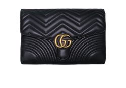★送料・関税込★GUCCI★GG Marmont Clutch GUCCI GG Marmont Black Chevron Leather Clutch New